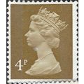 GB, Queen Elizabeth Machin, ochre brown 1971, 4p
