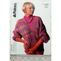 1986 Patons 8576 V-neck textured sweater, chunky