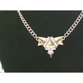 Gold Tone Crystal Glass Spike Necklace