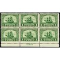 548, Mint NH 1¢ FVF Plate Block of Six Stamps C...