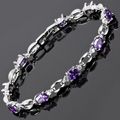 Elegant Purple Amethyst Crystal Oval Cut Bracel...