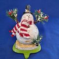 SNOWMAN Christmas STOCKING HOLDER Mantel Hanger...