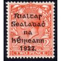 1922 Ireland Sg34 2d BRIGHT ORANGE DIE II MOUNT...