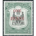 Nyasaland 1897 SG53 1d on 3/- Black & Sea-Green...