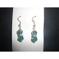 4 Fire polished emerald green with square clear...