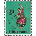 SINGAPORE, Baharatha Natyam dance, green 1968, 10c