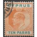 Cyprus 1906 SG61 10 Paras Orange & Green Wmk MC...