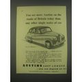 1949 Austin A70 Hampshire Car Ad - You see more Austins on the roads of Britain