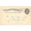 Canada #P14 Postal Card USED 1897, Flag cancel ...