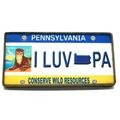 I Luv Pennsylvania Wood License Fridge Magnet