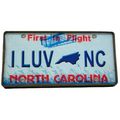 I Luv North Carolina Wood License Fridge Magnet