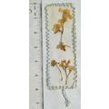 Vintage bookmark - dried yellow flowers