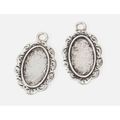 Frame Charms - Antique Silver - Oval - 26 x 36mm