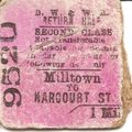 Dublin Wicklow & Wexford Railway Edmondson Tick...
