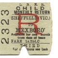 L.N.E.R. Edmondson Ticket - Sheffield Victoria ...