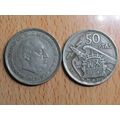 Spain 1958 Franco 1957-58* 50 Peseta Coin