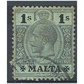 Malta 1914 SG81 1/- Black/Green on White Paper ...