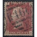 1858 SG43 1d Red Plate 142 Good/Fine Used Check...