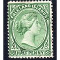 Falkland Islands Sg16b ½d deep dull green very ...