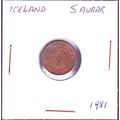 1981 Iceland 5 Aurar Coin