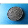 1951 FRANCE TWENTY FRANCS B MINT MARK. AAP