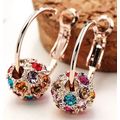 Crystal Ball Earrings Exquisite Rhinestone Luck...