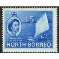 North Borneo 1954 Definitive Issue 15c Bright B...