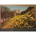 YORK MINSTER AND CITY WALLS used postcard by J....
