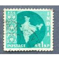 India. 1957 Map of India. SG 375. 1np Green