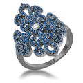 Victoria 1.23ct Sapphire CZ Hematite Filigree C...