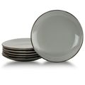 Elama Tahitian Sand 6-Piece Salad Plate Set, Li...