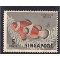 Singapore 1962 - 66 QE2 5 ct RED BLACK USED SG ...