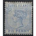 Turks Islands 1893 SG65 2 1/2d Ultramarine Moun...