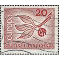 GERMANY, Europa CEPT, leaf, red 1965, 20pf, #4