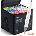 Ohuhu Alcohol Markers Brush Tip- 104-Color Doub...