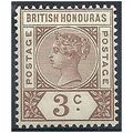 Br Honduras 1891 SG53 3c Brown Mounted Mint.