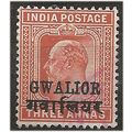 Gwailor (ICS) 1904 SG53d 3a Orange-Brown Mounte...