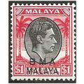 Malaya (BMA) 1945 SG15 $1 Black & Red Mounted M...