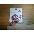 ROSE PINK CRYSTAL BREAST CANCER AWARENESS RIBBO...