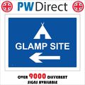 VE208 GLAMP SITE SIGN LEFT ARROW DIRECTION BLUE...