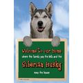 SIBERIAN HUSKY WELCOME SIGN STUNNING 3D great C...