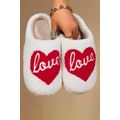 Fiery Red Valentine Love Heart Pattern Home Fuz...