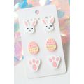 Pink Happy Easter Day Cute Earrings