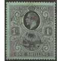 Sierra Leone 1921 SG124 1/- Black/Green Fine Us...