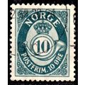 Norway 1950 Posthorn 10ore Used Stamp