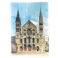 Facade Quest, REIMS CATHEDRAL. FRANCE vintage u...