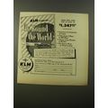 1954 KLM Royal Dutch Airlines Ad - KLM suggests.. Fly 'Round the world