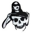 Skelton Iron on Patch Lady Embroidered Sew Bike...