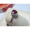 1/2ct Natural Round Ruby bezel Sterling Silver ...