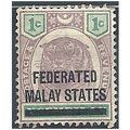 Federated Malay States 1900 SG1 1c Dull Purple ...